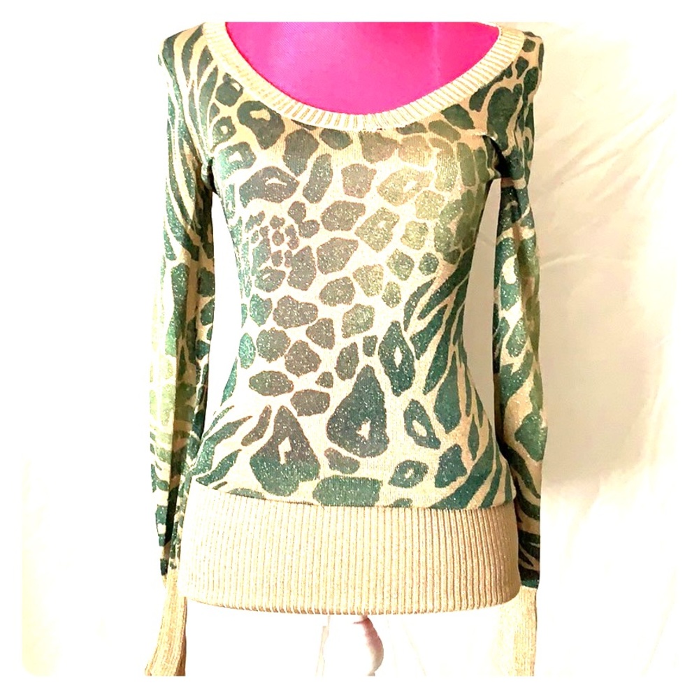 Animal print dress sweater